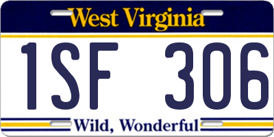 WV license plate 1SF306