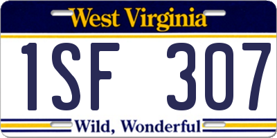WV license plate 1SF307