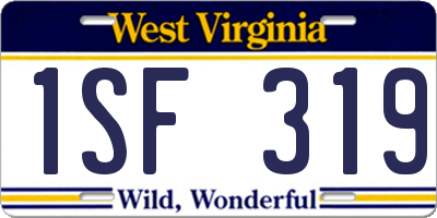 WV license plate 1SF319