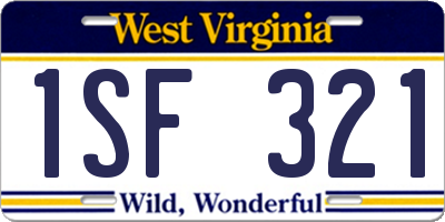 WV license plate 1SF321