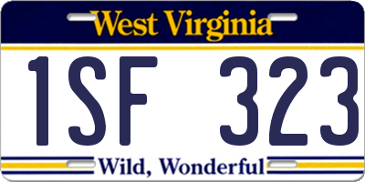 WV license plate 1SF323