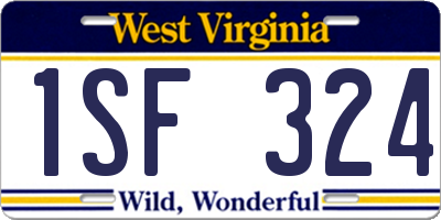 WV license plate 1SF324