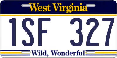 WV license plate 1SF327