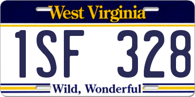 WV license plate 1SF328
