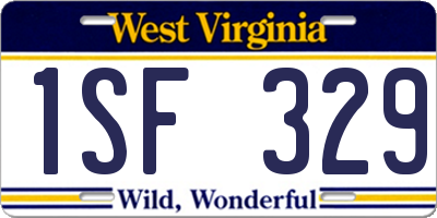 WV license plate 1SF329