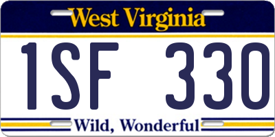 WV license plate 1SF330