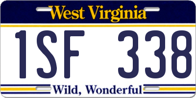 WV license plate 1SF338