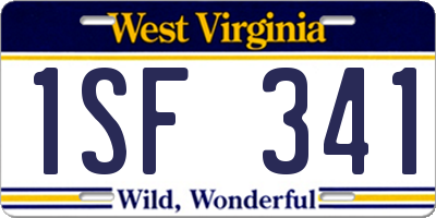 WV license plate 1SF341