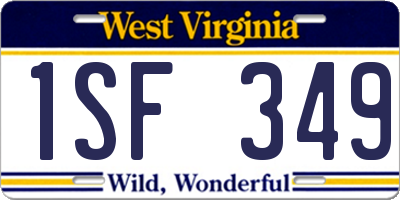 WV license plate 1SF349