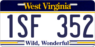 WV license plate 1SF352