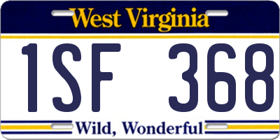 WV license plate 1SF368