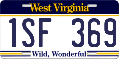 WV license plate 1SF369
