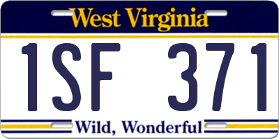WV license plate 1SF371
