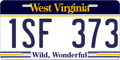 WV license plate 1SF373