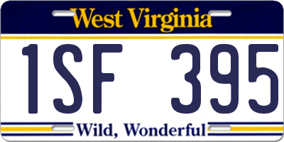 WV license plate 1SF395
