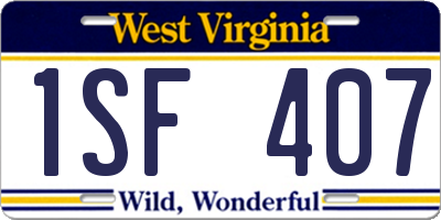 WV license plate 1SF407
