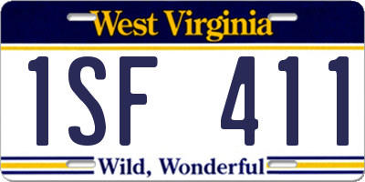 WV license plate 1SF411