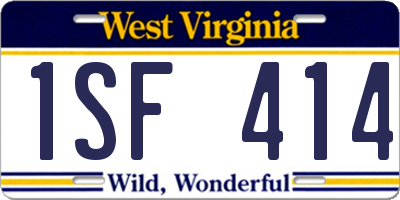 WV license plate 1SF414