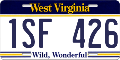WV license plate 1SF426