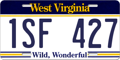 WV license plate 1SF427