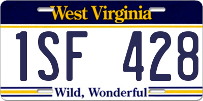WV license plate 1SF428