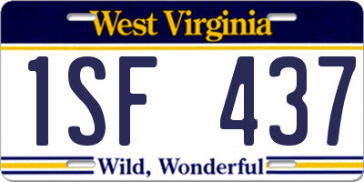 WV license plate 1SF437