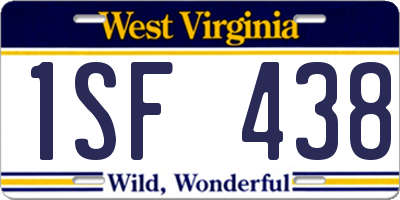 WV license plate 1SF438