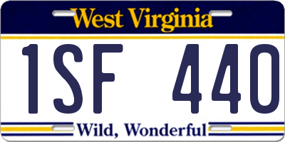 WV license plate 1SF440