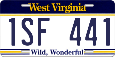 WV license plate 1SF441