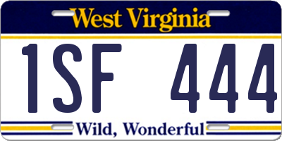 WV license plate 1SF444