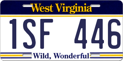 WV license plate 1SF446
