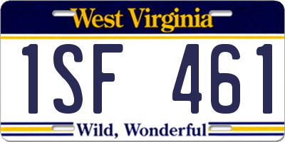 WV license plate 1SF461
