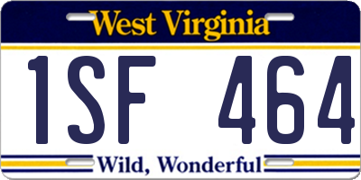 WV license plate 1SF464