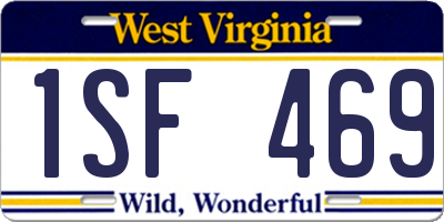 WV license plate 1SF469
