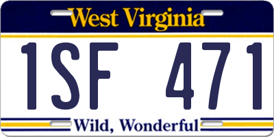 WV license plate 1SF471