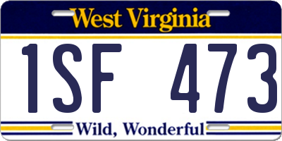 WV license plate 1SF473