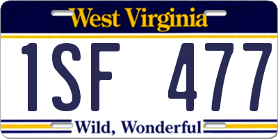 WV license plate 1SF477