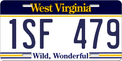 WV license plate 1SF479
