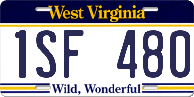 WV license plate 1SF480