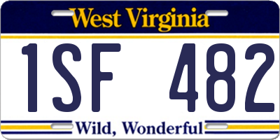 WV license plate 1SF482
