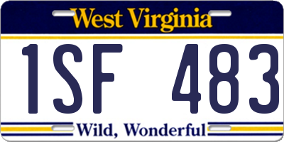 WV license plate 1SF483
