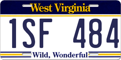 WV license plate 1SF484