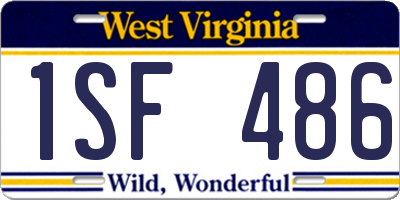 WV license plate 1SF486