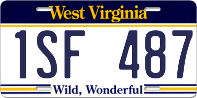 WV license plate 1SF487
