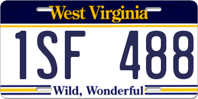 WV license plate 1SF488