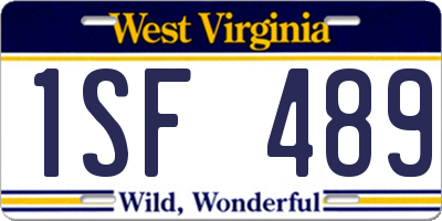 WV license plate 1SF489
