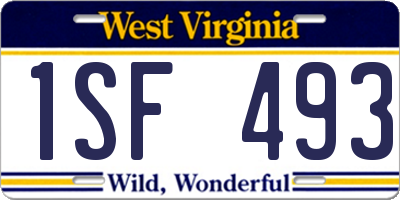 WV license plate 1SF493