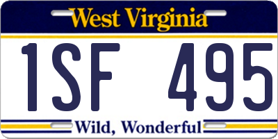 WV license plate 1SF495