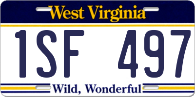 WV license plate 1SF497