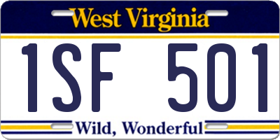 WV license plate 1SF501